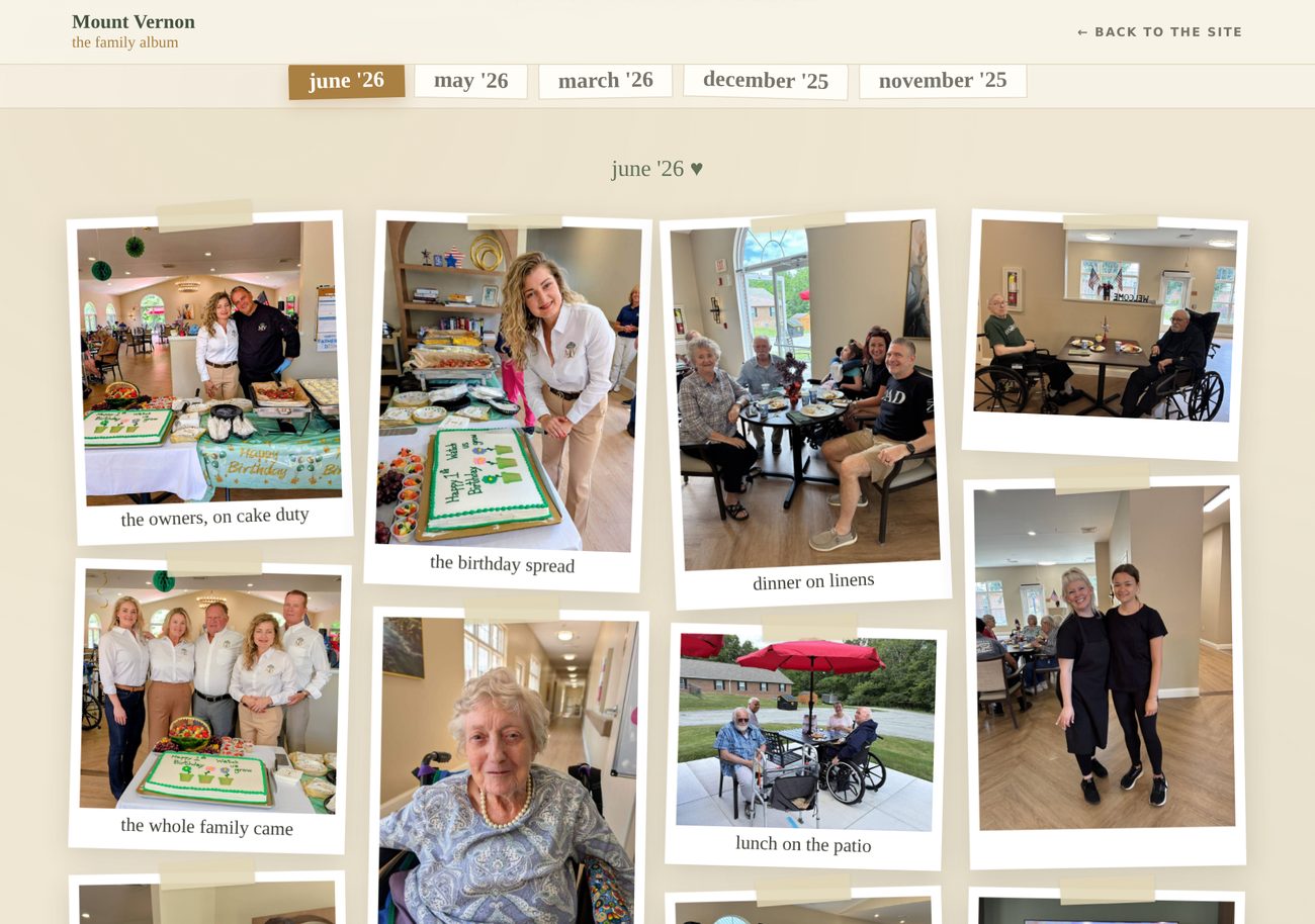 Mount Vernon photo album page